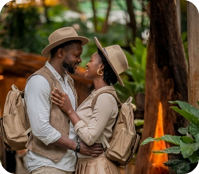 A couple together in Dominica’s forest