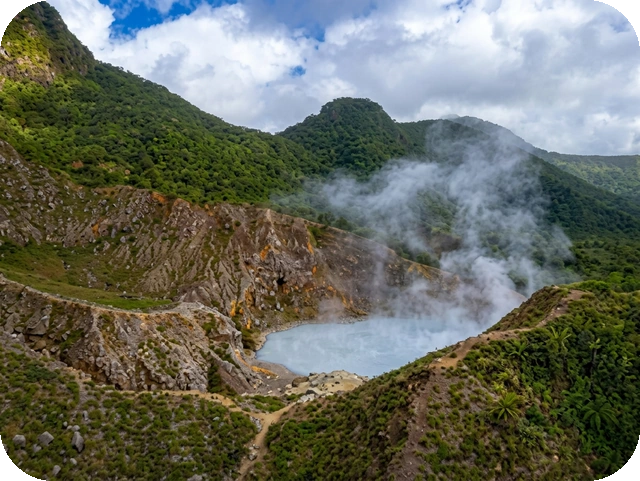 Steam rising above Boiling Lake