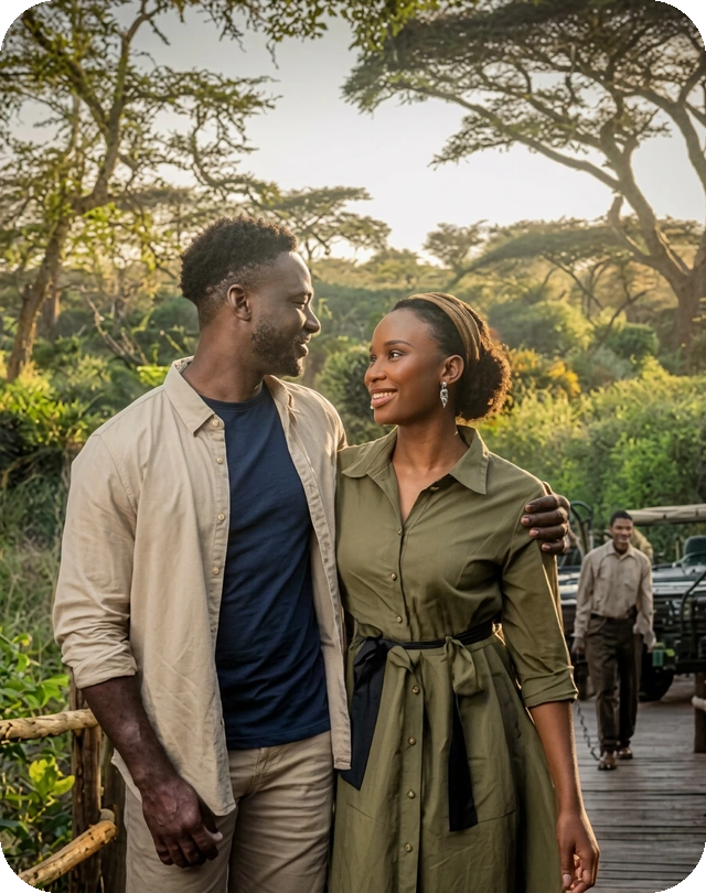 A couple exploring a scenic trail